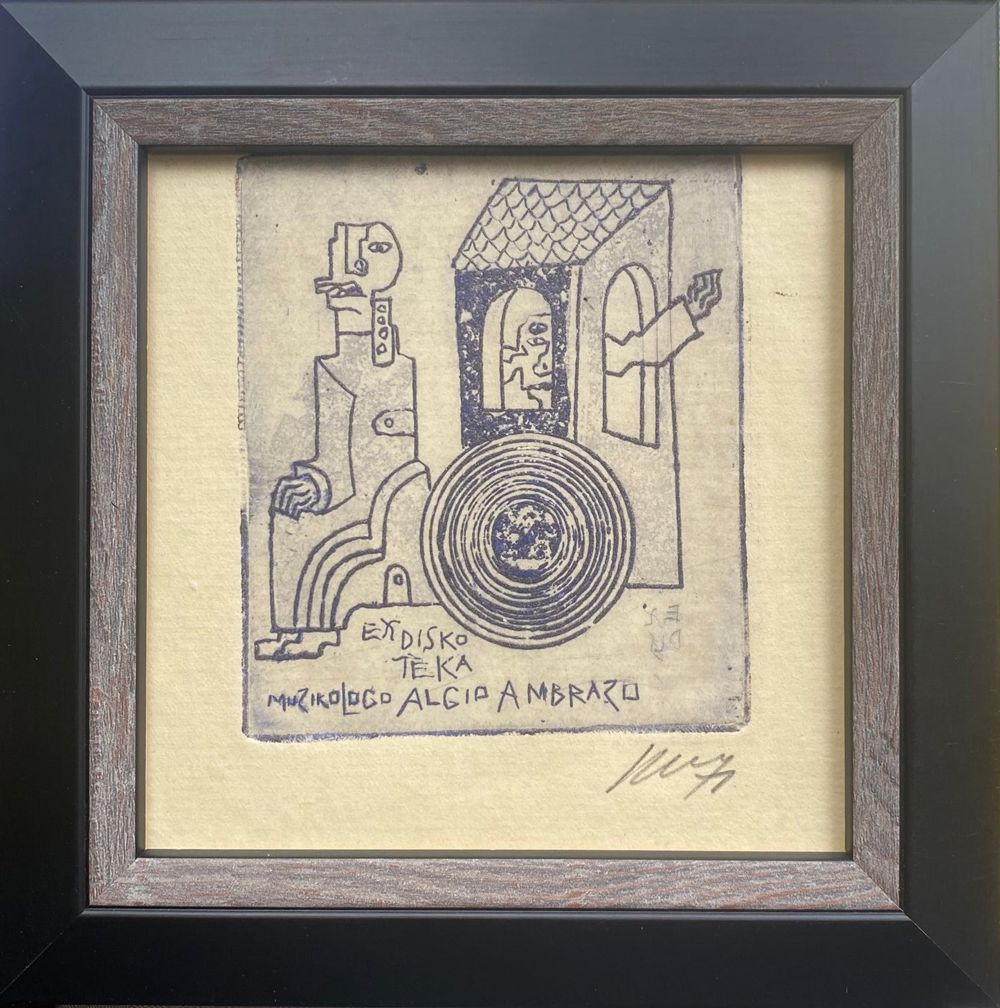 Vincas Kisarauskas | Ekslibris Algis Ambrazas, 1971 | Ofortas, 9,1x7,8 (15.3x15,3)