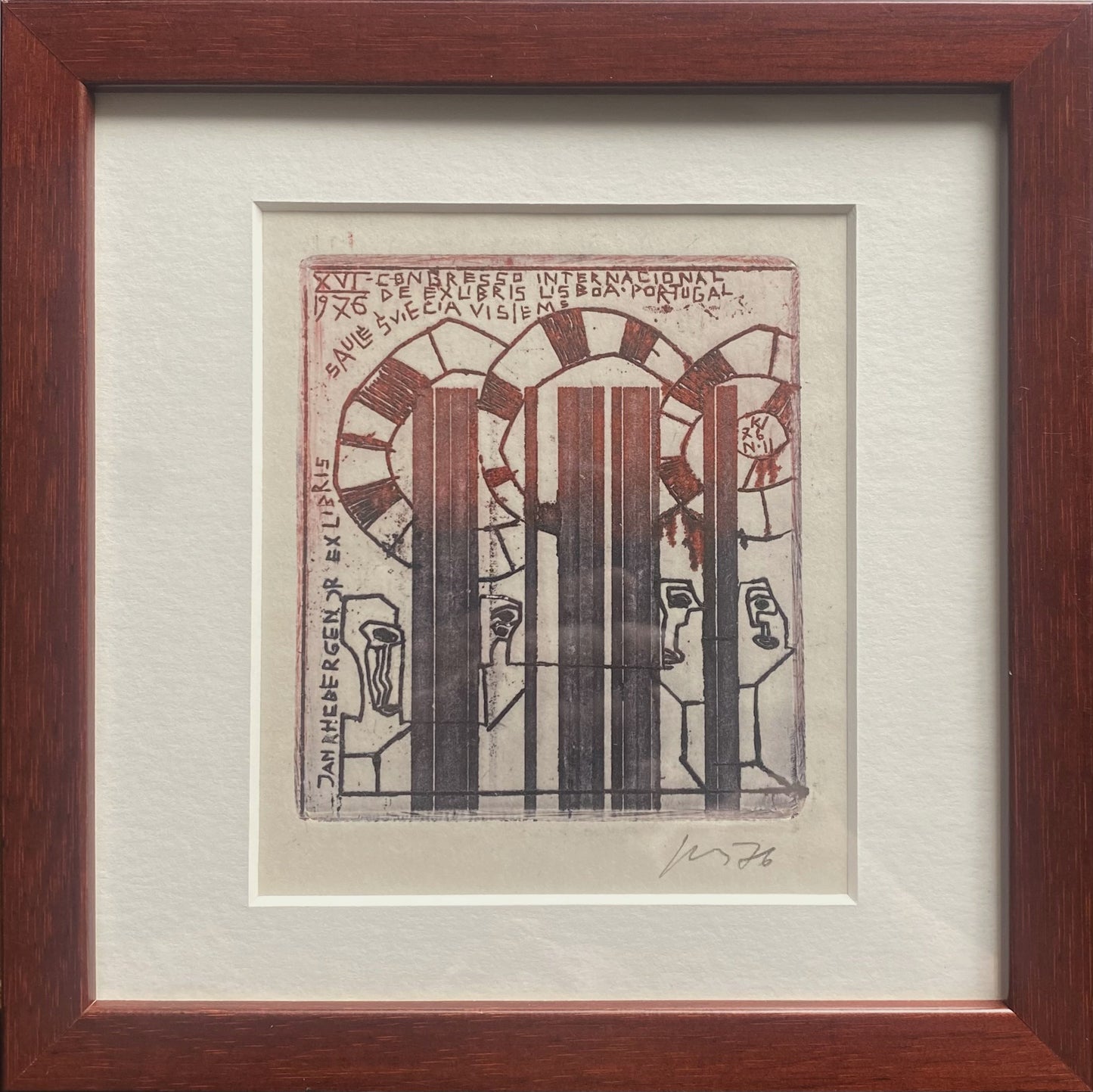 Vincas Kisarauskas | Ex Libris Jan Rhebergen jr, 1976 | Etching, 9,7x8,8 (18x18)