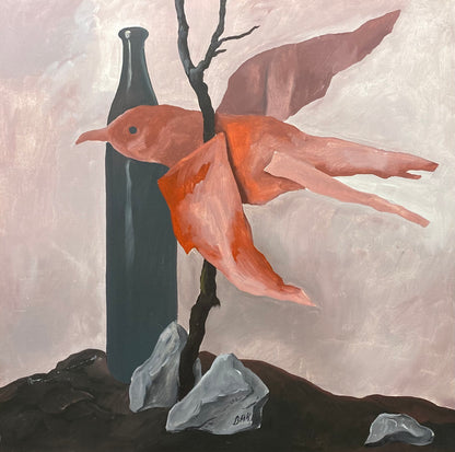 Samuel Bak |Bird | Oil on canvas, 60x60 (72x72)