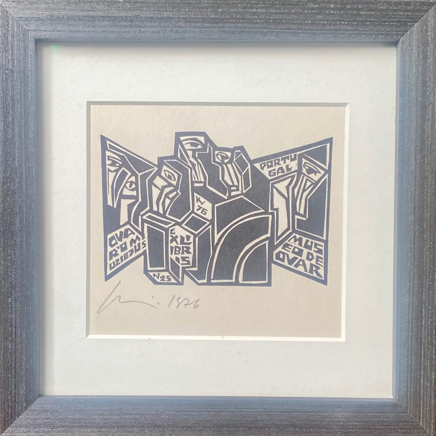 Vincas Kisarauskas | Ekslibrisas Ovaro muziejus Portugalijoje, 1976 | Ofortas, 6,1x9,1 (17x17)