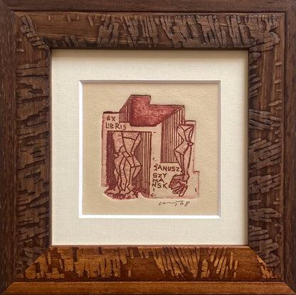 Vincas Kisarauskas | Ekslibrisas Janusz Szymanski, 1968 | Ofortas, 6x5,7 (16,5x16,5)