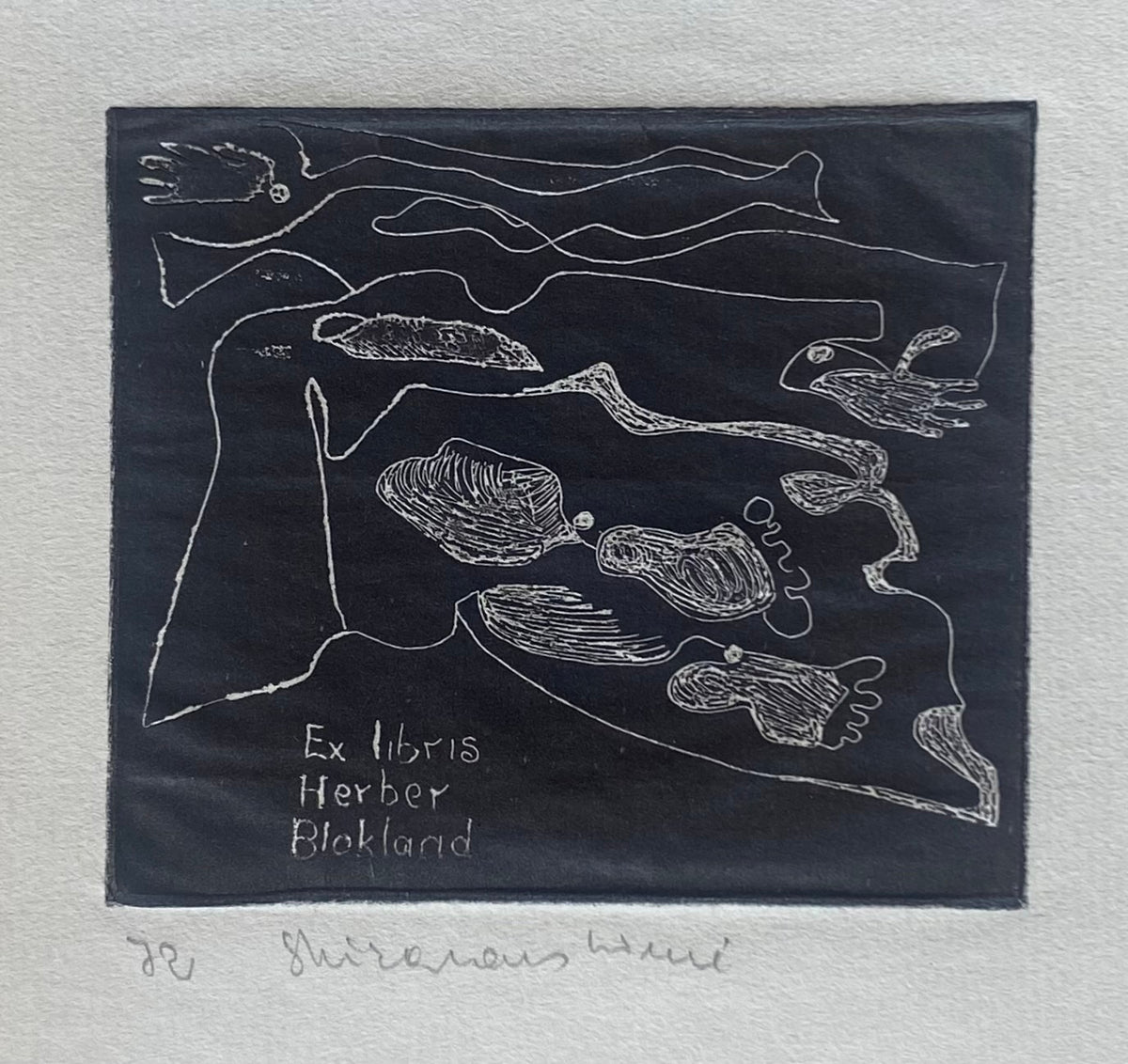 Saulė Kisarauskienė | Ekslibrisas Herber Blokland, 1972 | Ofortas, 7x8 (18x18)