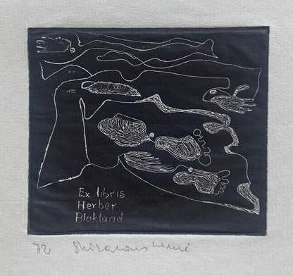 Saulė Kisarauskienė | Ekslibrisas Herber Blokland, 1972 | Ofortas, 7x8 (18x18)
