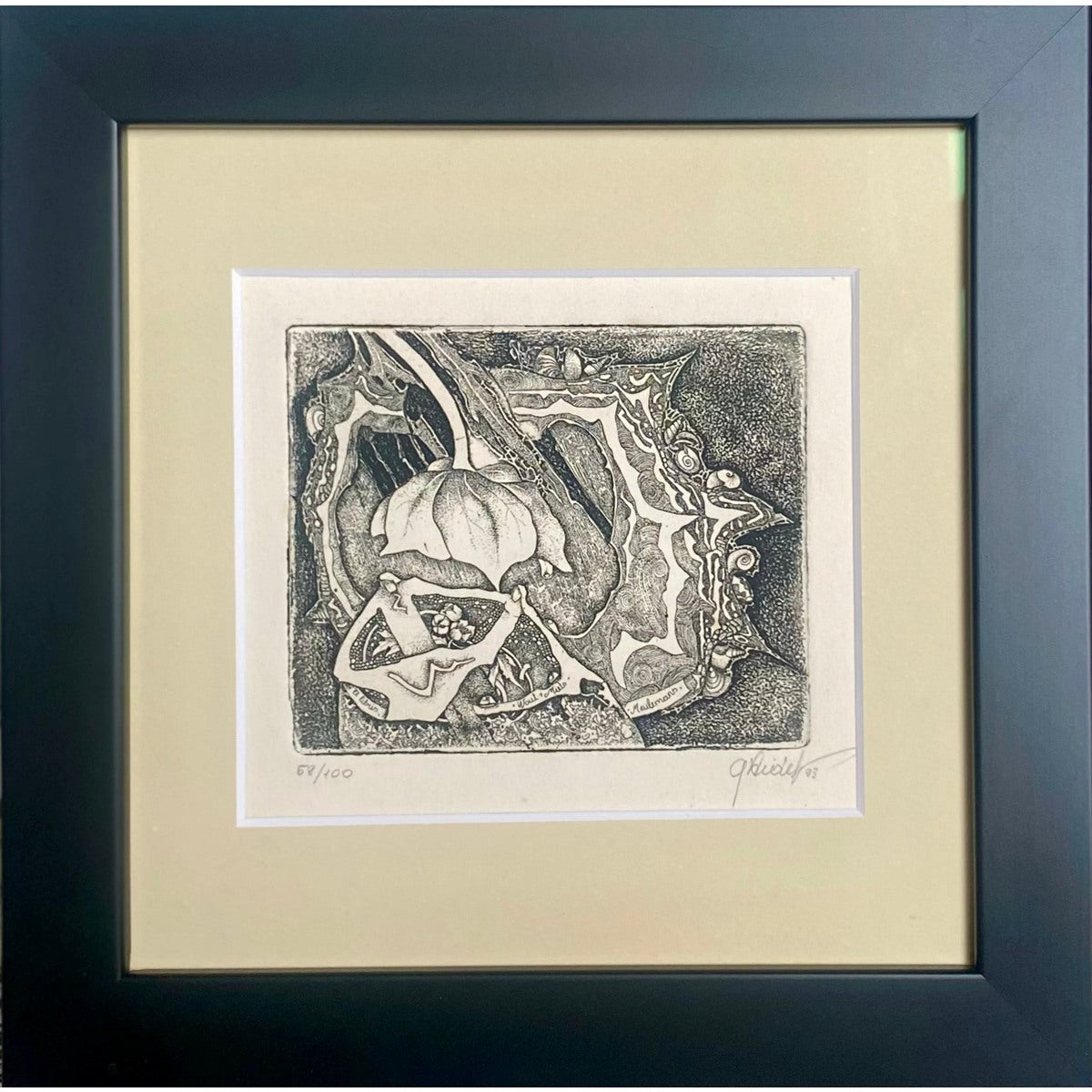 Gražina Didelytė | Ekslibrisas Wout + Miets Meulemans, 1993 | Ofortas, 59/100, 7,8x8,8 (18x18)