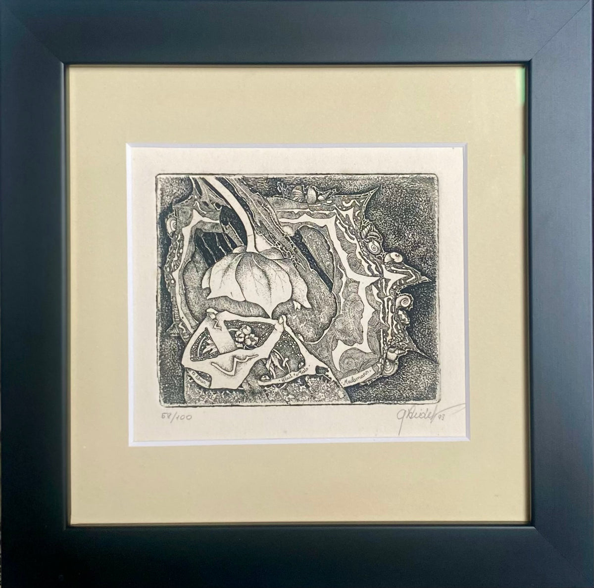Gražina Didelytė | Ex Libris Wout + Miets Meulemans, 1993 | Etching, 7,8x8,8 (18x18)