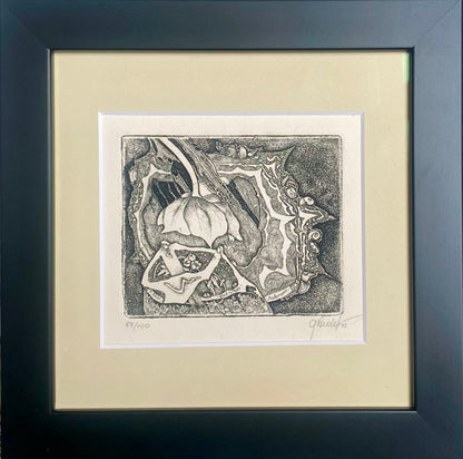 Gražina Didelytė | Ex Libris Wout + Miets Meulemans, 1993 | Etching, 7,8x8,8 (18x18)