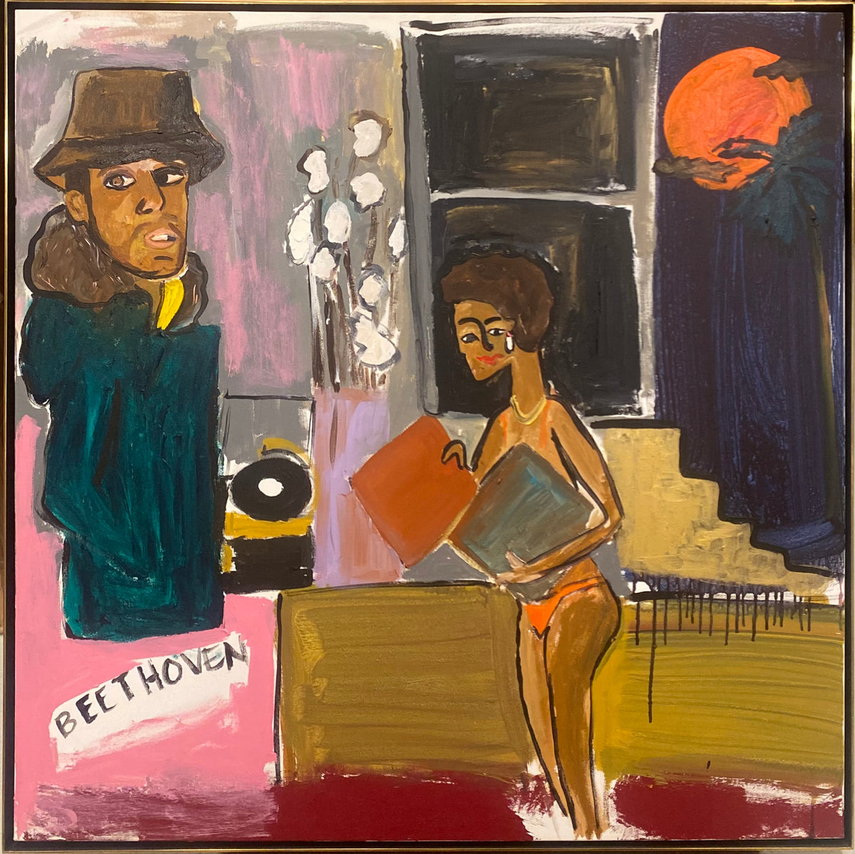 Cassi Namoda (Mozambikas) | Man of My Dreams, 2017 | Akrilas, drobė, 91x91 (93,5x93,5)