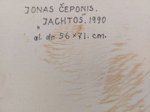 Jonas Čeponis<br>JACHTOS, 1990<br>Aliejus, drobė,  56x71 (60x75)
