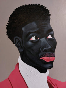 Joseph Adibleku (Ghana)<br>Pink Suit, 2022<br>Drobė, akrilas, 190x151