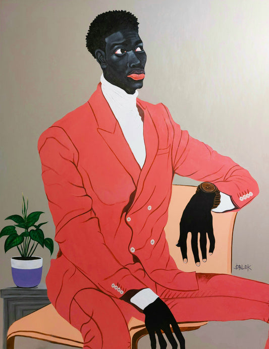 Joseph Adibleku (Ghana) | Pink Suit, 2022 | Oil on canvas, 190x151