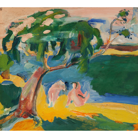 Jurgis Mikševičius | Woman Bathing, Lithuania, c. 1959 | Oil on board, 27x30