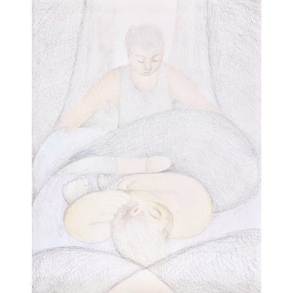Justin Liam O'Brien (b. 1991, USA) | Two Men, 2019 | Colored pencil on paper, 35×28 (41.5x34)