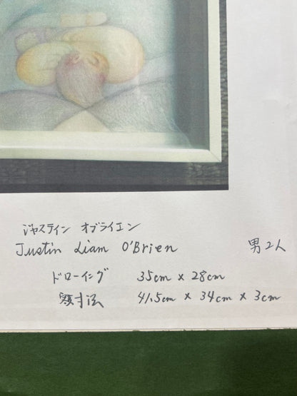 Justin Liam O'Brien (b. 1991, USA) | Two Men, 2019 | Colored pencil on paper, 35×28 (41.5x34)