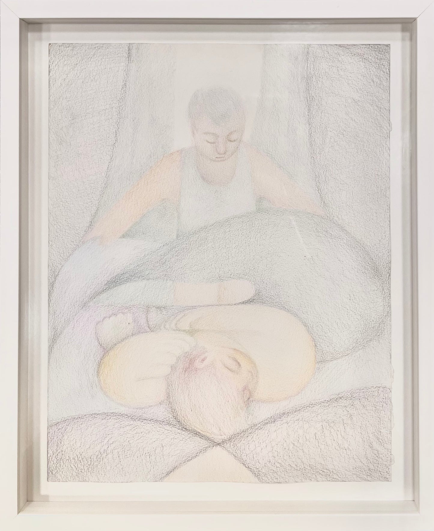 Justin Liam O'Brien (b. 1991, USA) | Two Men, 2019 | Colored pencil on paper, 35×28 (41.5x34)
