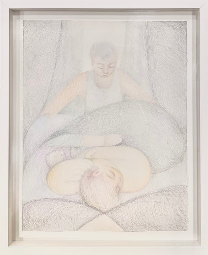 Justin Liam O'Brien (b. 1991, USA) | Two Men, 2019 | Colored pencil on paper, 35×28 (41.5x34)