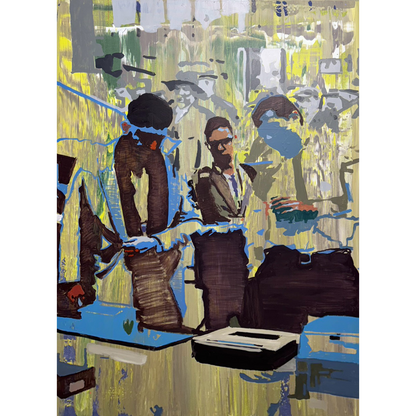 Linas Kaziulionis | Architects, 2024 | Acrylic on canvas, 150x100