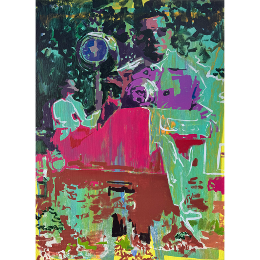 Linas Kaziulionis | Keliautojas laiku, 2024 | Drobė, akrilas, 100x73