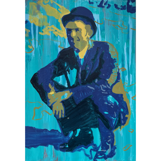 Linas Kaziulionis | Klientas, 2024 | Drobė, akrilas, aerozoliniai dažai, 70x50