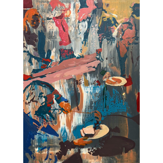 Linas Kaziulionis | Pietų petrauka, 2024 | Drobė, akrilas, aerozoliniai dažai, 70x50