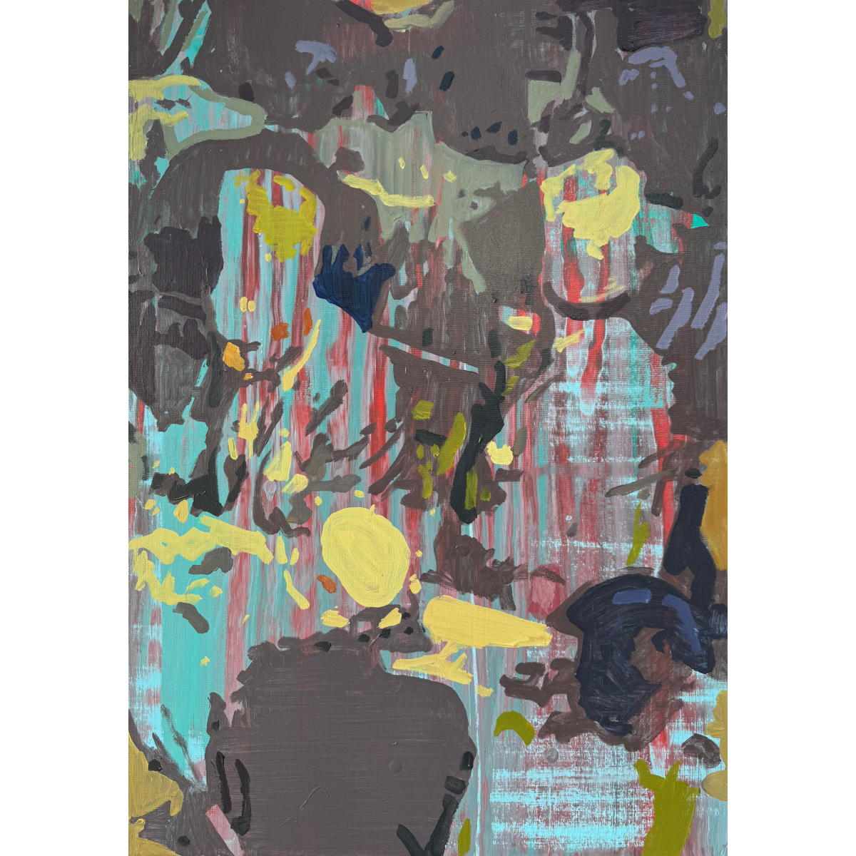 Linas Kaziulionis | Priverstiniai parašai, 2024 | Drobė, akrilas, aerozoliniai dažai, 70x50