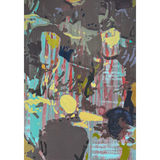 Linas Kaziulionis | Priverstiniai parašai, 2024 | Drobė, akrilas, aerozoliniai dažai, 70x50