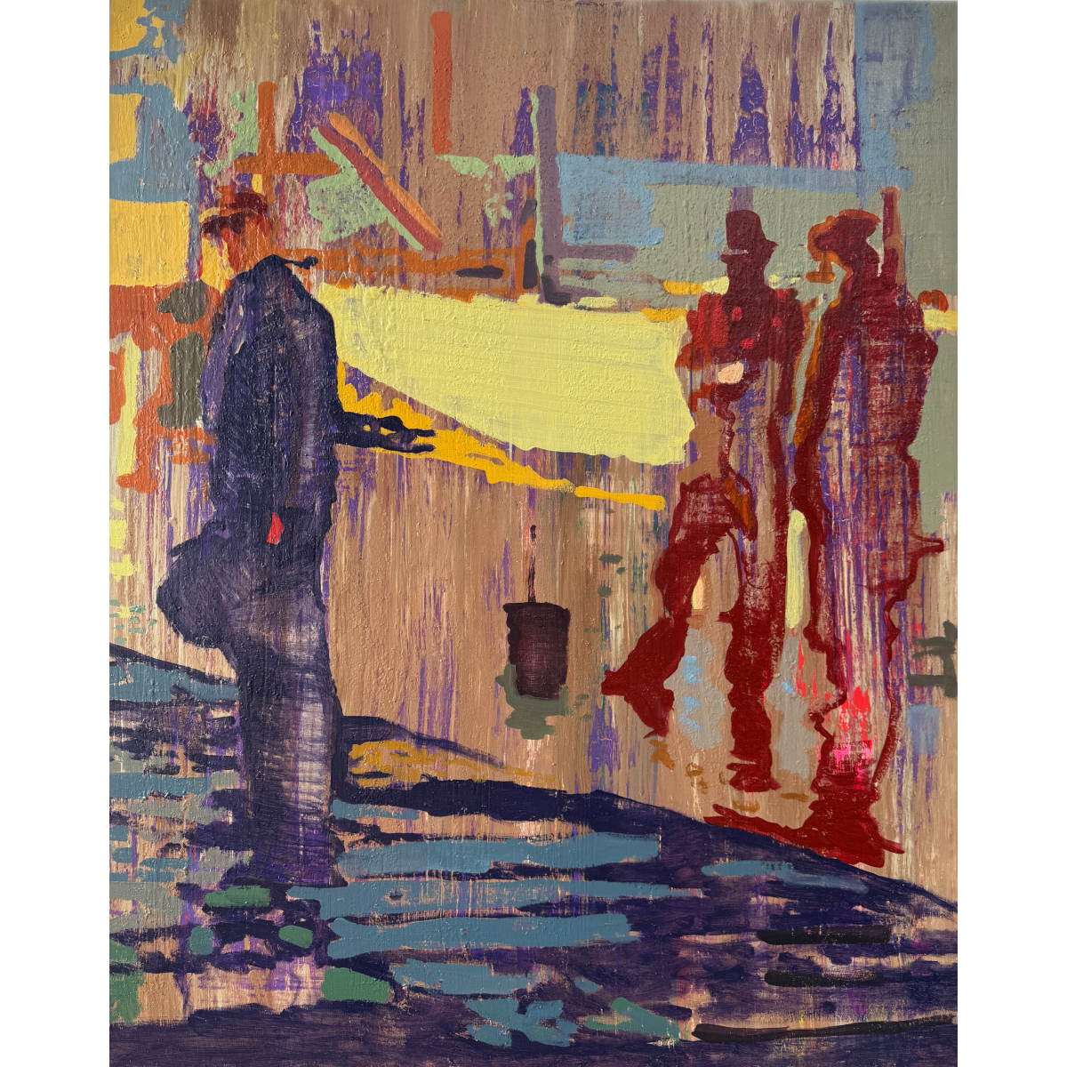 Linas Kaziulionis | Stogdengiai, 2024 | Drobė, akrilas, aerozoliniai dažai, 100x80