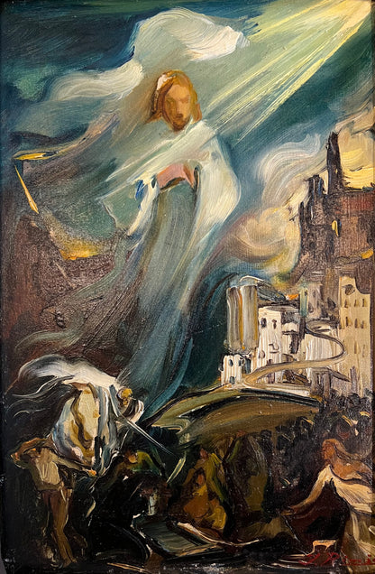 Jonas Rimša | REZERVUOTA | Nesuprato manęs / Tas, kuris ateina / Jie manęs nepažino., 1945 | Aliejus, drobė, 39,5X27  (62X49)