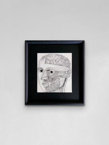 Jurgis Mačiūnas<br>Face Anatomy Mask, c. 1973<br>Ofsetinė litografija ant popieriaus, 24.8x21.6 (38.3x35.3)