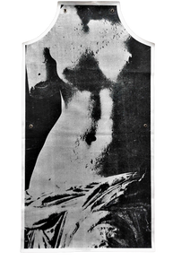 Jurgis Mačiūnas<br>Venus de Milo Apron, 1967-1973<br>Šilkografija ant medžiaginio vinilo su metalinėmis įvorėmis, 76.2×40.6