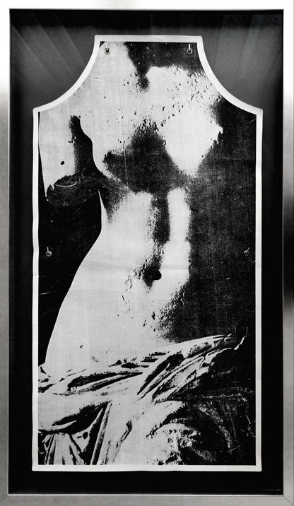 Jurgis Mačiūnas | Venus de Milo Apron, 1967-1973 | Screen printing on fabric vinyl with metal sleeves, 76.2×40.6