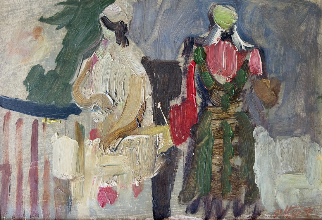 Moshe Rosenthalis | Figures | Aliejus, kartonas, 17x24,5 (35x43)