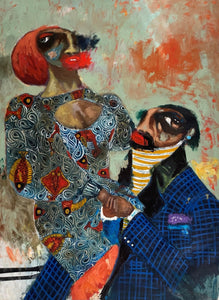 Kingsley Obasi (Nigeria)<br>Family Portrait, 2020<br>Akrilas, drobė, 160 x 117 cm