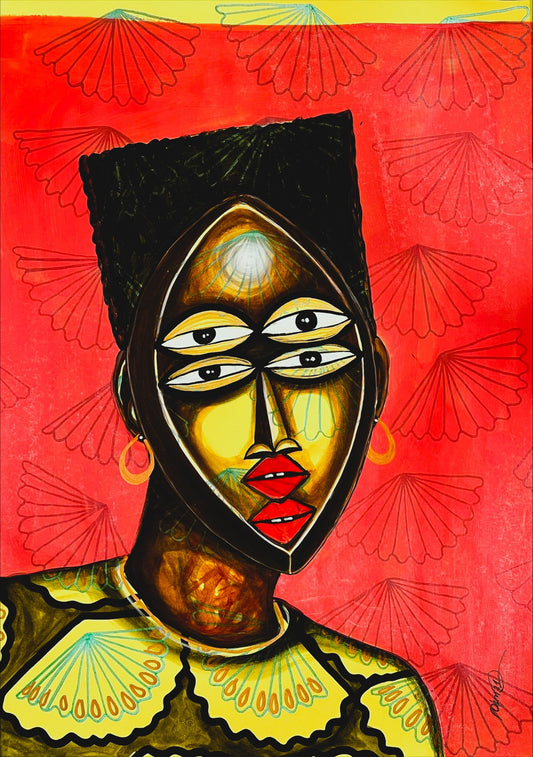 OBOU GBAIS (Ivory Coast) | Lady Dan 48, 2021 | Acrylic on paper, 70x50