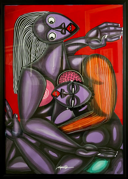 Obou Gbais (Ivory Coast) | Cubi 01, 2022 | Acrylic on paper, 100x70  (105,5x75)