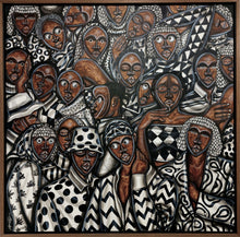 Load image into Gallery viewer, Obou Gbais (Dramblio Kaulo Krantas)&lt;br&gt;Die Familie Dan, 2023&lt;br&gt;Akrilas, drobė, 130×130 (136x136)