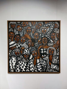 Obou Gbais (Dramblio Kaulo Krantas)<br>Die Familie Dan, 2023<br>Akrilas, drobė, 130×130 (136x136)