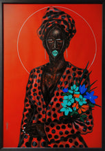 Load image into Gallery viewer, OBOU GBAIS (Dramblio Kaulo Krantas)&lt;br&gt;Lady Dan 92, 2021&lt;br&gt;Akrilas, popierius, 100x70  (102x72)