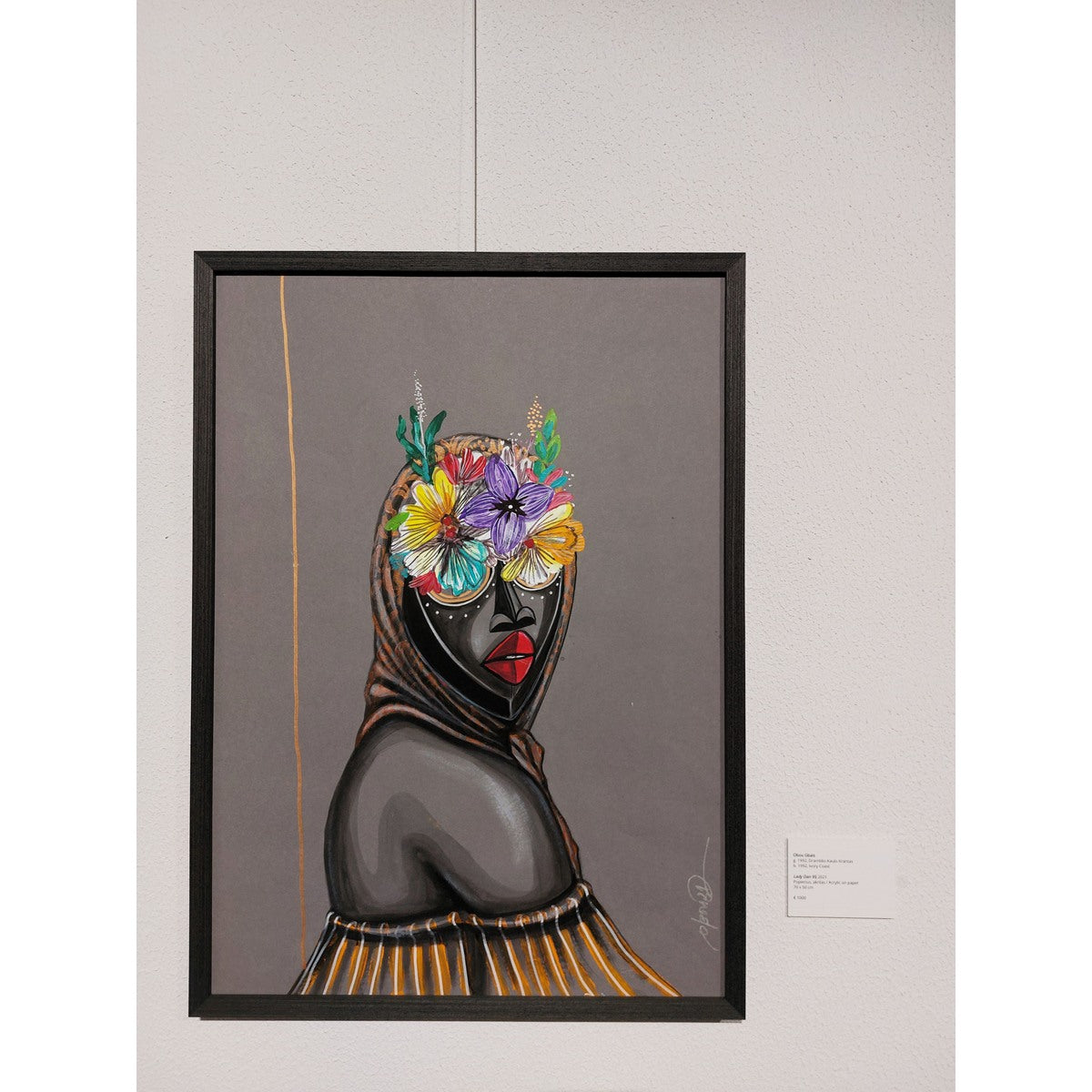 OBOU GBAIS (Dramblio Kaulo Krantas) | Lady Dan 95, 2021 | Akrilas, popierius, 70x50 (72,5x52,5)