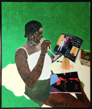 Load image into Gallery viewer, Oscar Quarshie Nelson (Gana)&lt;br&gt;Queen, 2022&lt;br&gt;Aliejus, akrilas, siūlai, drobė, 149x126 (154x131)