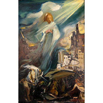 Jonas Rimša | REZERVUOTA | Nesuprato manęs / Tas, kuris ateina / Jie manęs nepažino., 1945 | Aliejus, drobė, 39,5X27  (62X49)