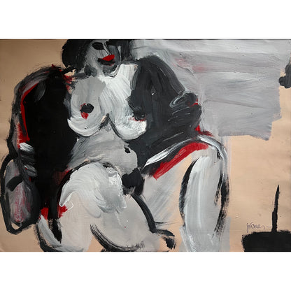 Pranas Gailius | Nue | Acrylic on paper, 55x75 (81x100)