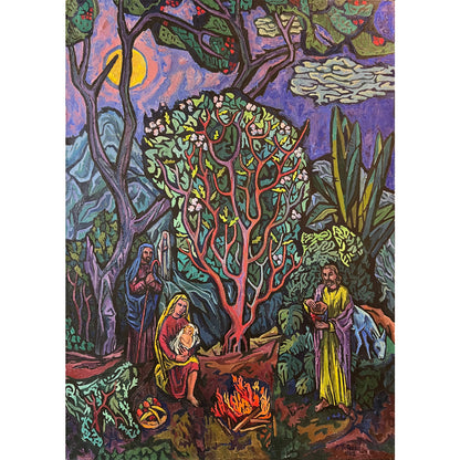 Adolfas Valeška | Bėgimas į Egiptą, 1982 | Aliejus, drobė, 147.5x106.5 (153,5x113)