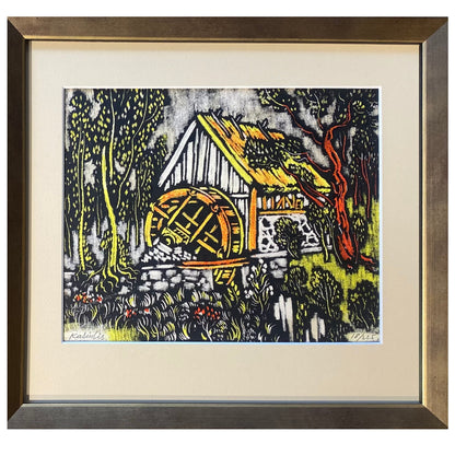 Vytautas Kasiulis | Vandens malūnas | Litografija, 17x22 (26x28.5)