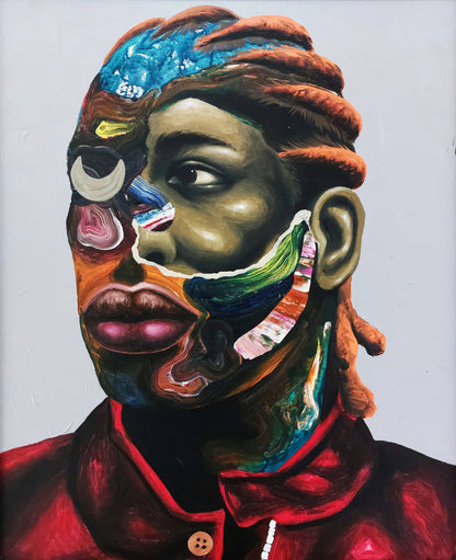 PABI DANIEL (Ghana) | Portrait of a Man, 2023 | Oil, acrylic, canvas, 70x58 (76x63)