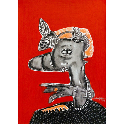 William Bakaïmo (Kamerūnas) | The Queen of the City, 2023 | Mišri technika, drobė, 43x30
