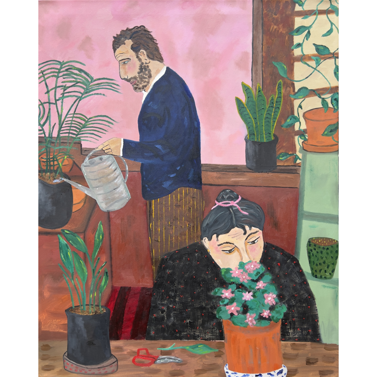 Theo Bardsley | Houseplant's, 2026 | Oil and oil stick on canvas, 102 x 81.5 cm