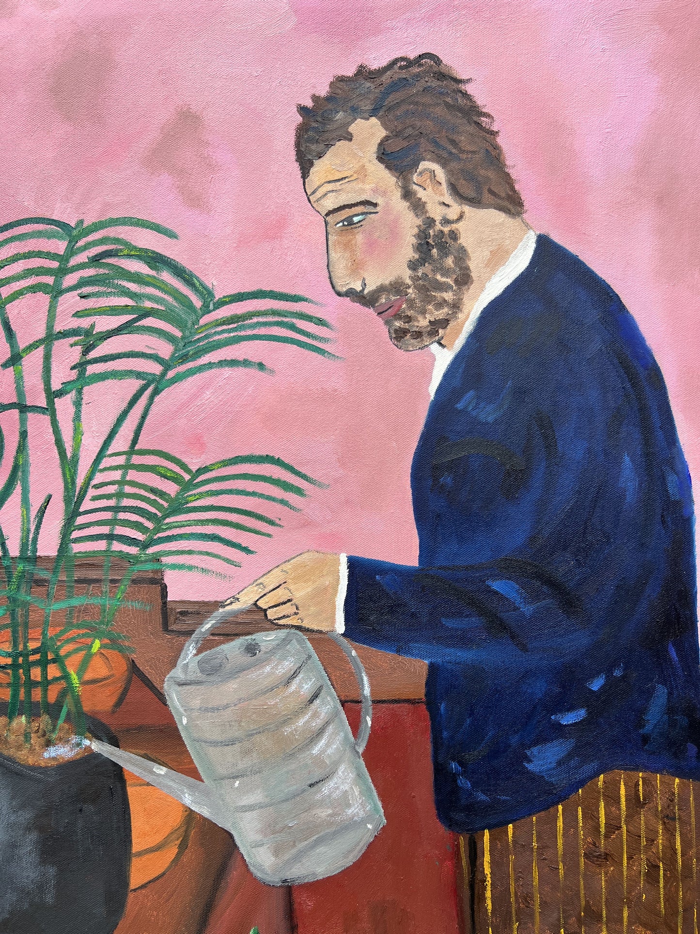 Theo Bardsley | Houseplant's, 2026 | Oil and oil stick on canvas, 102 x 81.5 cm