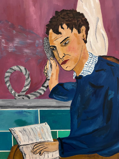 Theo Bardsley | Ritual (liet. Ritualas), 2026 | Drobė, aliejus, aliejinė kreidelė, 102 × 81,5 cm