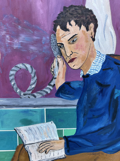 Theo Bardsley | Ritual (liet. Ritualas), 2026 | Drobė, aliejus, aliejinė kreidelė, 102 × 81,5 cm