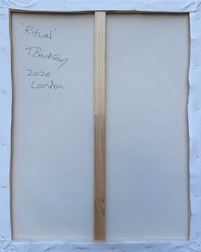 Theo Bardsley | Ritual (liet. Ritualas), 2026 | Drobė, aliejus, aliejinė kreidelė, 102 × 81,5 cm